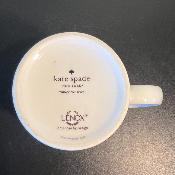 kate spade New York THINGS WE LOVE Black Polka Dot White Porcelain.Mug by Lenox - Picture 6 of 8